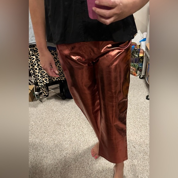 Buddy Love Pants - Buddy Love Metallic Copper Cropped Pants